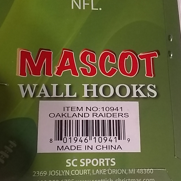 Mascot Wall Hooks Raider's - Picture 5 of 8